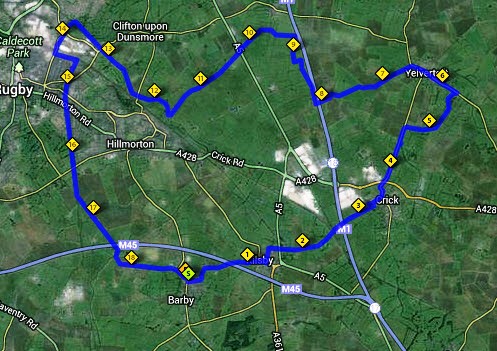 Barby, Kilsby, Crick and Yelvertoft Route